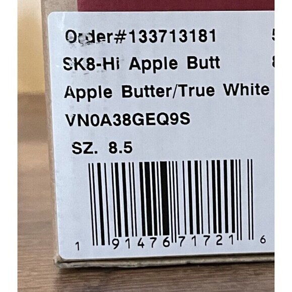 Vans Sk8 Hi Shoes Womens 10 Apple Butter True White Suede Sneaker - Picture 8 of 8